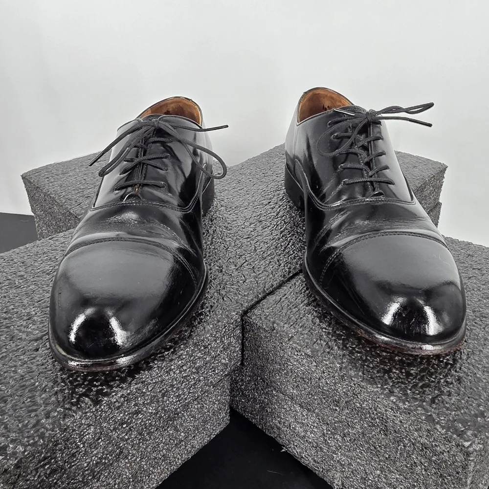 Bostonian Classics First Flex Black Leather Cap Toe Oxford Dress Shoes Men's 9 M